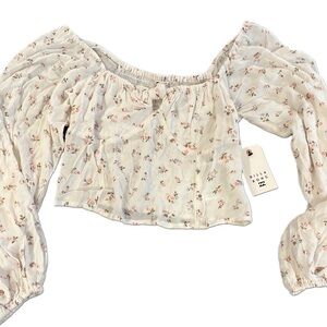 Women’s Billabong Bohemian Love Somebody Floral Off-Shoulder Top NWT Size Large